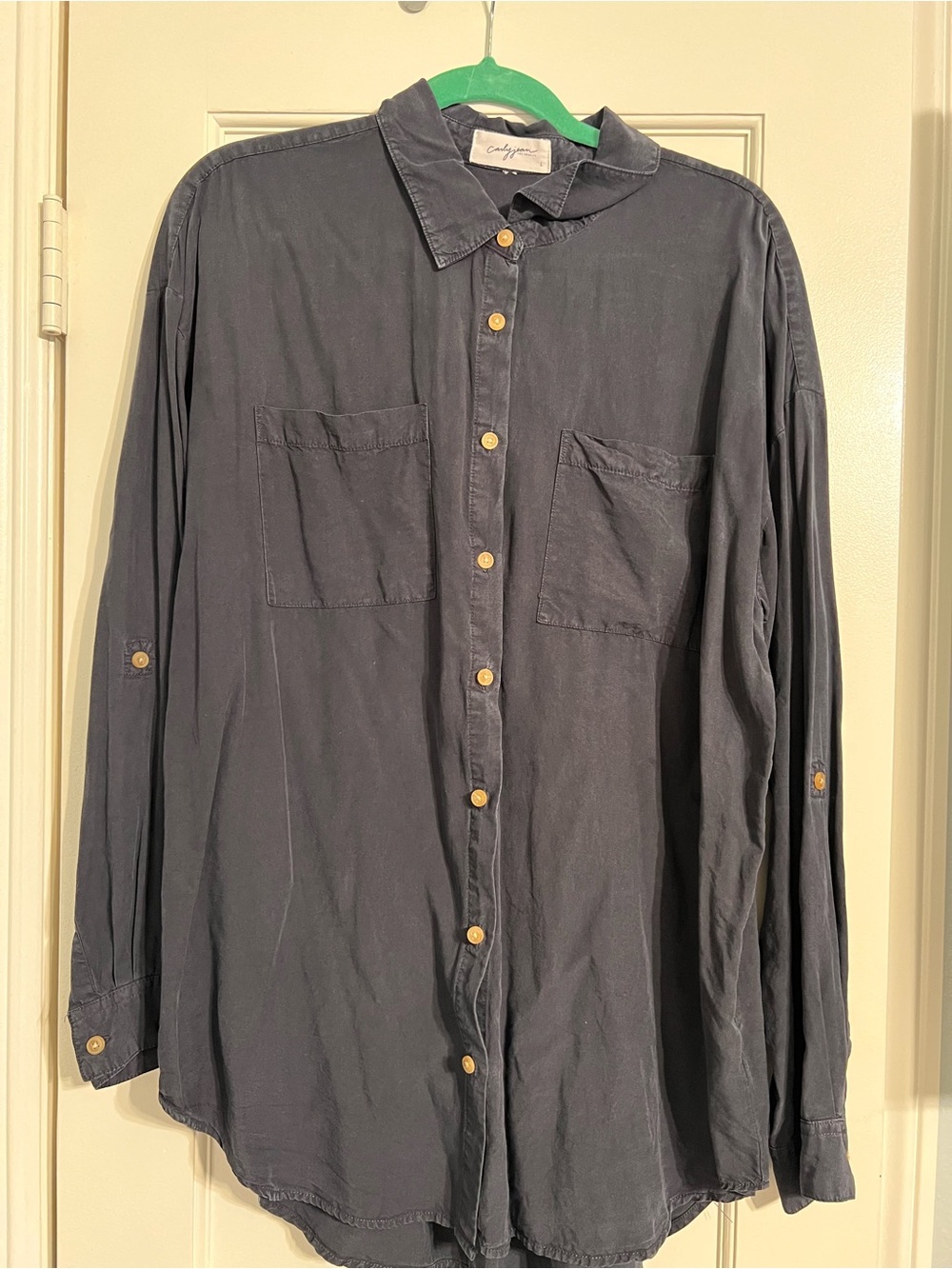 Casual woman’s Button-Up Shirt in Charcoal